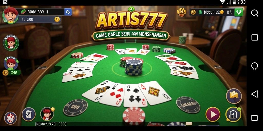 Tampilan gameplay seru dari ARTIS777 dengan fitur Gaple yang menarik.