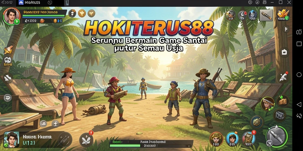 Screenshot HOKITERUS88 menampilkan gameplay seru dan karakter lucu.