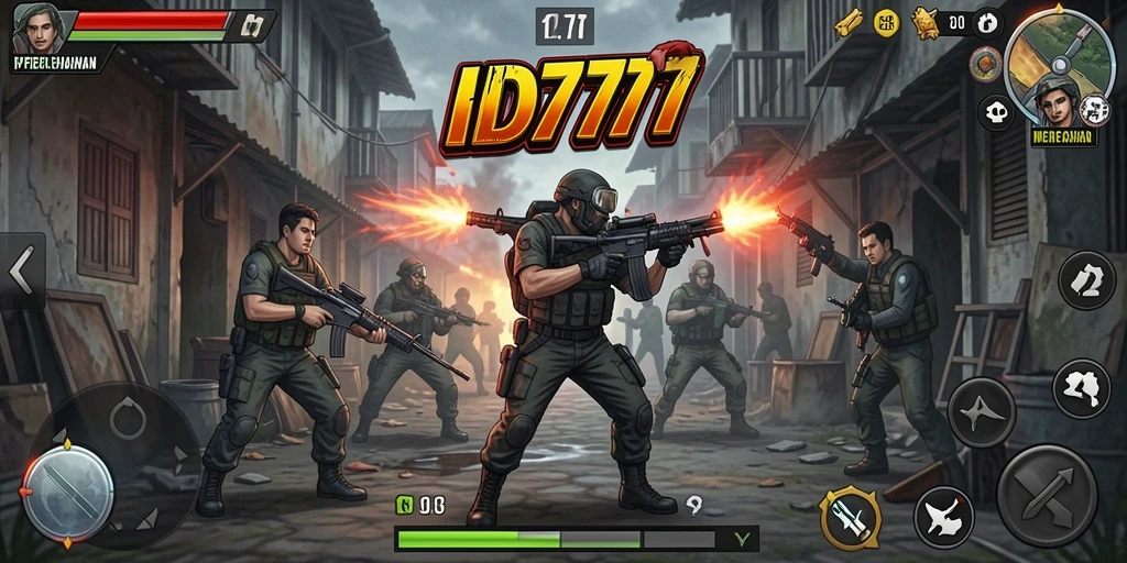 Tampilan menarik dari gameplay Tower Defense di ID777.