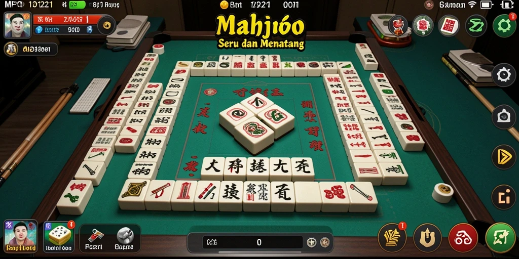 Screenshot MPO1221 menampilkan tampilan papan Mahjong yang menarik.