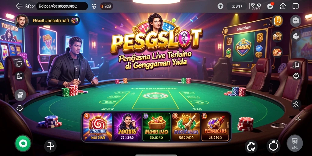 Screenshot PESGSLOT menampilkan dealer interaktif dalam permainan Live Casino.