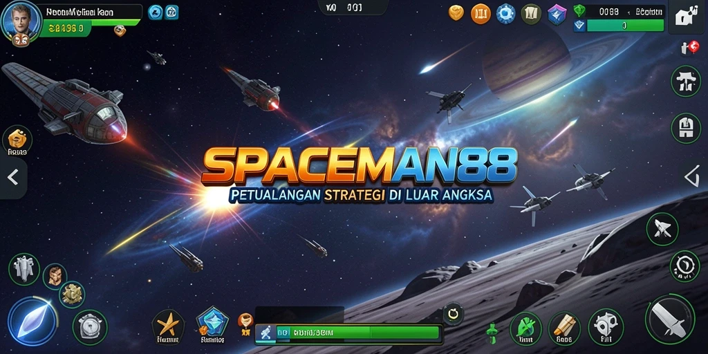 Tampilan gameplay SPACEMAN88 menunjukkan strategi pertempuran yang intens dan manajemen sumber daya.